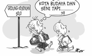 KARIKATUR SOLO KOTA BUDAYA DAN NASIB GEDUNG KESENIAN SOLO