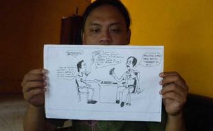 Kesulitan cari dana operasi mata, warga Sragen ungkapkan kekecewaan lewat karikatur