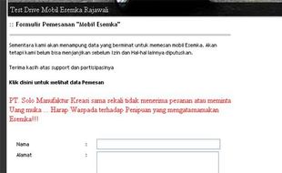 WEBSITE ESEMKA: Situs Palsu Esemka Tak Bisa Dibuka, Ini Yang Asli