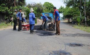 JALAN RUSAK: Jalur Lingkar Utara Boyolali Bakal Dicor