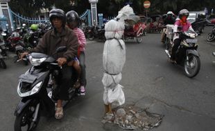 JALAN BERLUBANG Itu Pun Dijaga “Hantu Pocong”...