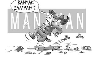 KARIKATUR: Manahan Hari Minggu Penuh Sampah