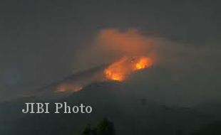  GUNUNG LAWU: Kebakaran Landa Lereng Timur Lawu, Karanganyar Waspada  