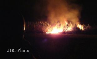 KEBAKARAN SRAGEN : Api Lalap Kebun Tebu di Kopen, Petani Rugi