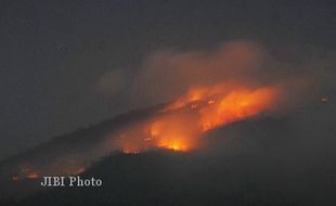 KEBAKARAN HUTAN: Lereng Lawu Kembali Terbakar