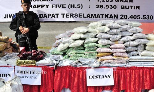 NARKOBA SALATIGA : Ratusan Gram Sabu-Sabu, Ganja, dan Pil Ekstasi Dimusnahkan