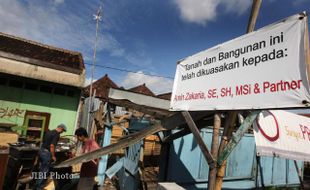 SENGKETA LAHAN SUKOHARJO : Satpol PP Bantah Tak Ada Pemberitahuan Eksekusi