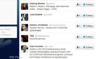 TWITTER SBY : Wow! @SBYudhoyono Follow Artis-Artis Cantik