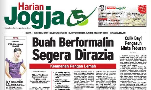 HARIAN JOGJA HARI INI: Pemerintah DIY Segera Merazia Buah Berformalin