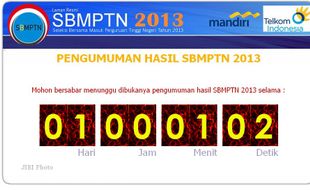 SBMPTN 2013 : Laman Pengumuman Sudah Sajikan Hitung Mundur