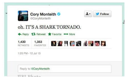 CORY MONTEITH MENINGGAL : Shark Tornado Jadi Pesan Twitter Finn Glee Terakhir