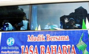 MUDIK LEBARAN 2013 : Jasa Raharja Antarkan 13.500 Pemudik ke 44 Kota