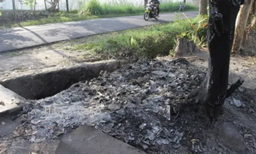 Dituding Jadi Pemicu Kecelakaan, Patung Otak Dibakar   