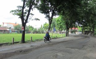   Duh, Jalan Menuju Terminal Palur Rusak Parah