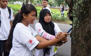 FOTO SUKARELAWAN PMI : Cabuti Paku Jelang Tahun Baru Imlek