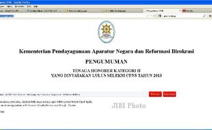 PENGUMUMAN CPNS 2013 : Bagi Tenaga Honorer K2, Cek Nama dan Instansi Anda di Menpan.go.id Sekarang!