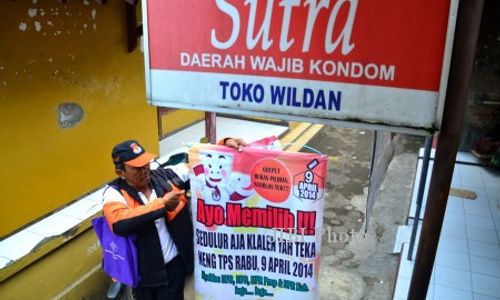 FOTO PEMILU 2014 : Pemilu Disosialisasikan di Lokalisasi Peleman