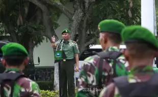 FOTO JELANG KUNJUNGAN PRESIDEN :  Gelar Pasukan Pengamanan