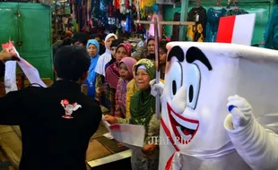 FOTO PEMILU 2014 : Sosialisasi Pemilu di Pasar