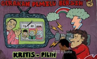 FOTO PEMILU 2014 : Mural Pemilu Bersih