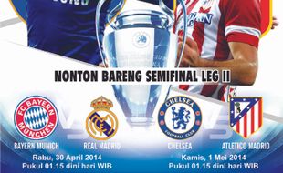 SOLOPOS Gelar Nonton Bareng Bayern Munich vs Real Madrid dan Chelsea vs Atletico Madrid