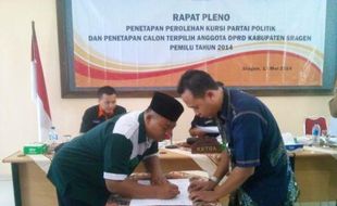 HASIL PEMILU SRAGEN : Tak Ada Caleg Terpilih Penuhi BPP