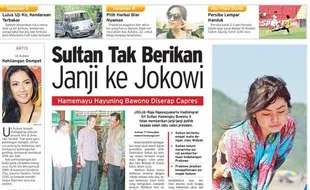 HARIAN JOGJA HARI INI : Sultan Tak Berikan Janji ke Jokowi