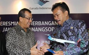 FOTO RUTE BARU PENERBANGAN : Garuda Kini Layani Tapanuli Tengah