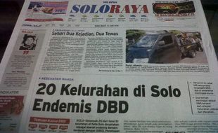 SOLOPOS HARI INI : Soloraya Hari Ini: Laka Boyolali Tewaskan 2 Orang, Solo Terancam DBD hingga Job Market Fair 2014