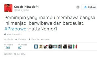 PILPRES 2014 : Indra Sjafri dan PSSI Serukan Dukungan ke Prabowo-Hatta?