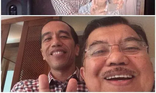 JOKOWI CAPRES : Ini Pose “Cute” JKW-JK Saat Selfie