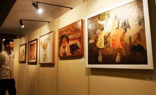 FOTO PAMERAN SENI RUPA : 60 Lukisan Indonesia Indah Dipajang Lorin Solo