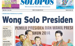 SOLOPOS HARI INI : Wong Solo Presiden, Prabowo Menolak Pilpres hingga Putusan KPU Tetap Sah