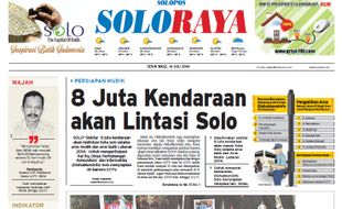 SOLOPOS HARI INI: Soloraya Hari Ini: 8 Juta Kendaraan akan Lintasi Solo hingga Sejumlah Area Zoss Digunakan untuk Parkir