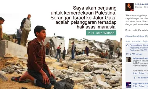 ISRAEL SERANG JALUR GAZA : Jokowi Unggah Foto Kecaman Serangan Israel