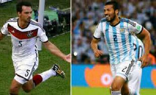 FINAL PIALA DUNIA 2014 : Adu Kokoh Jerman dan Argentina di Sosok Hummels dan Garay