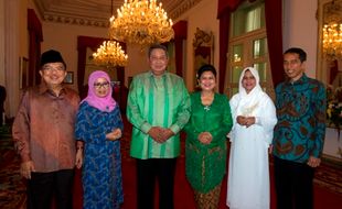 FOTO LEBARAN PRESIDEN : SBY Berlebaran dengan Jokowi-JK