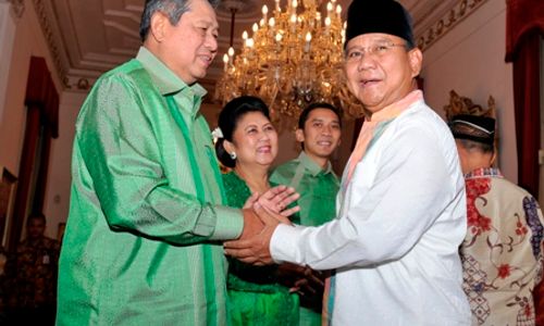 FOTO LEBARAN PRESIDEN : Prabowo Hadiri Open House Presiden SBY 