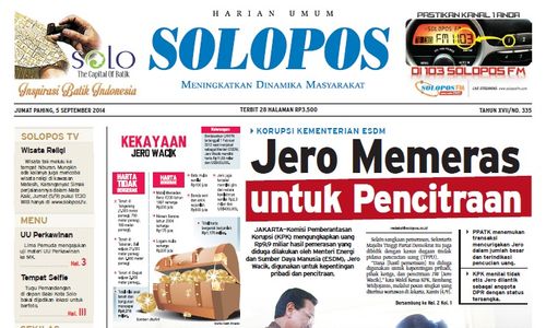 SOLOPOS HARI INI : Menteri ESDM Memeras untuk Pencitraan hingga Kisah Tukang Tambal Ban Naik Haji