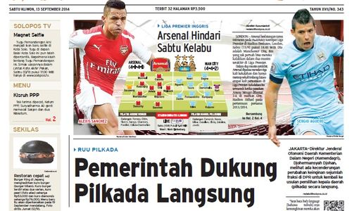 SOLOPOS HARI INI : Prediksi Arsenal vs Manchester City, Pemerintah Dukung Pilkada Langsung hingga Jokowi Tonton SIPA