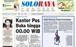 SOLOPOS HARI INI : Soloraya Hari Ini: Demi CPNS Solo, Kantor Pos Buka Hingga 00.00 WIB hingga Kejuaraan Terjun Payung