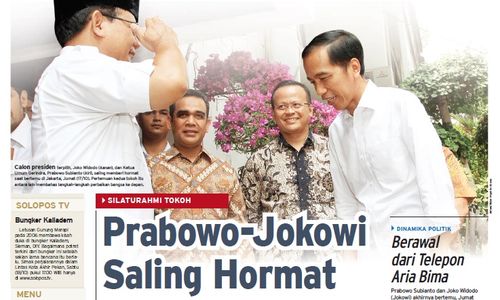 SOLOPOS HARI INI : Pertemuan Prabowo-Jokowi, Persis Vs PSCS hingga Putri Jokowi Ikut Tes CPNS