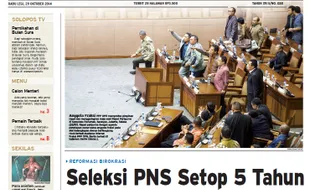 SOLOPOS HARI INI : Jokowi Setop Seleksi PNS 5 Tahun, Tessy Ditangkap Polisi hingga Persis Tanding Ulang