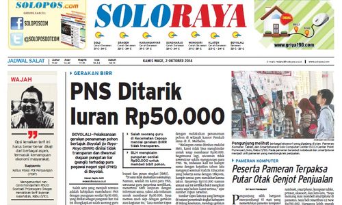 SOLOPOS HARI INI : Soloraya Hari Ini: : Toko Emas di Klaten Dibobol, Kebakaran Gumpang hingga PNS Ditarik Iuran Rp50.000