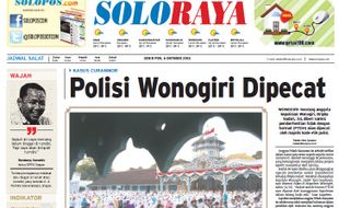 SOLOPOS HARI INI : Soloraya Hari Ini:  Polisi Wonogiri Terlibat Curanmor, Skandal Raja Solo hingga Perayaan Hari Raya Idul Adha