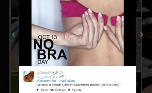 TRENDING SOSMED : Peringatan Hari Kanker Payudara, #NoBraDay Jadi Trending Topic Dunia