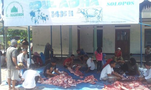 IDUL ADHA 2014 : Masjid Al Maghfiroh Manggisan Kartasura Kurban 3 Sapi