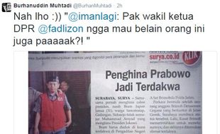 TRENDING SOSMED : Penghina Prabowo Jadi Terdakwa, Fadli Zon Diminta Menjenguk