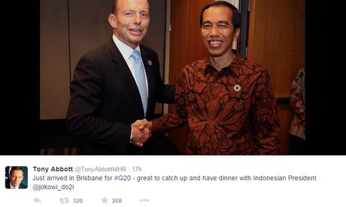 TRENDING SOSMED : Pajang Foto Bersama Jokowi, Tonny Abbott Salah Mention