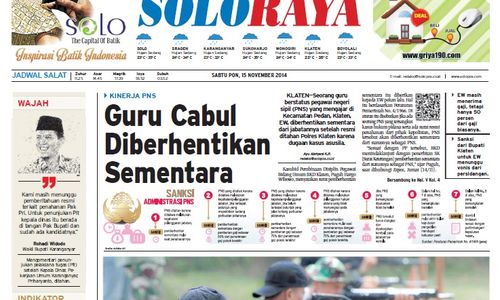 SOLOPOS HARI INI : Soloraya Hari Ini: Guru Cabul Diberhentikan Sementara hingga 240 Perpustakaan SD Tak Penuhi Standar